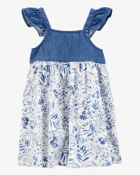 Baby Chambray Floral Print Dress