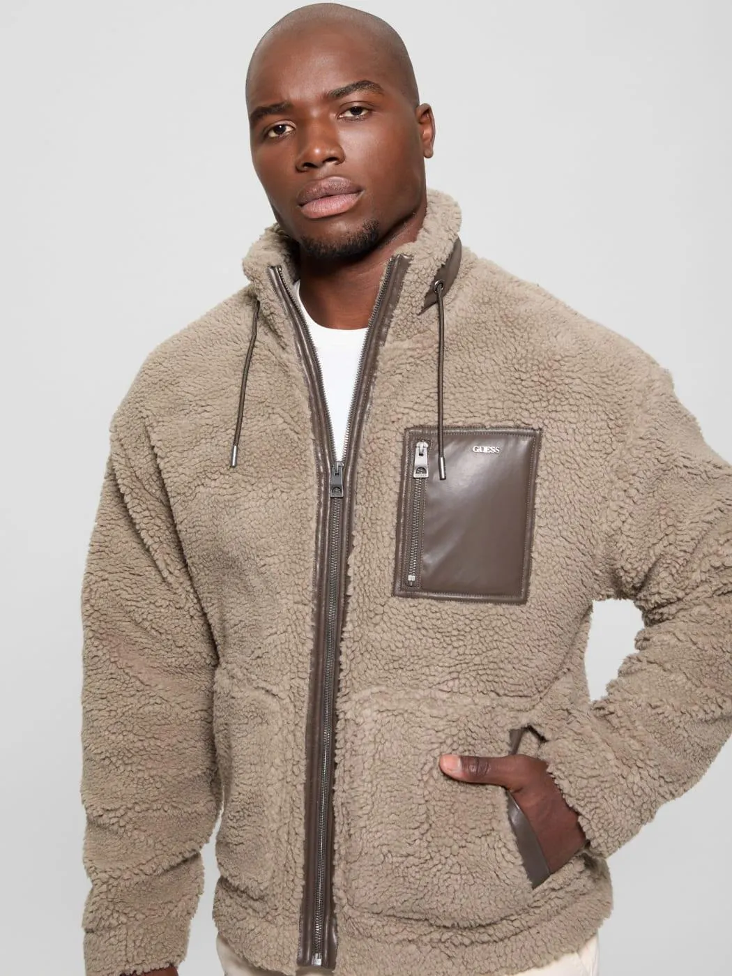 Faux-Sherpa Full-Zip Jacket