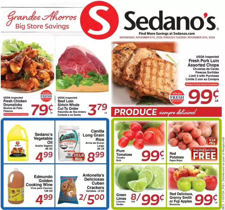 Weekly ad Sedano's weekly ad from November 6 to November 12 2024 - Page 1