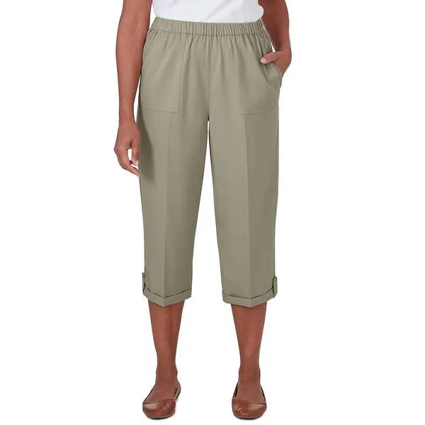 Womens Alfred Dunner Tuscan Sunset Twill Capri Pants