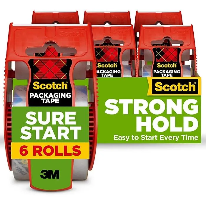 Scotch Sure-Start Packing Tape with Dispenser,