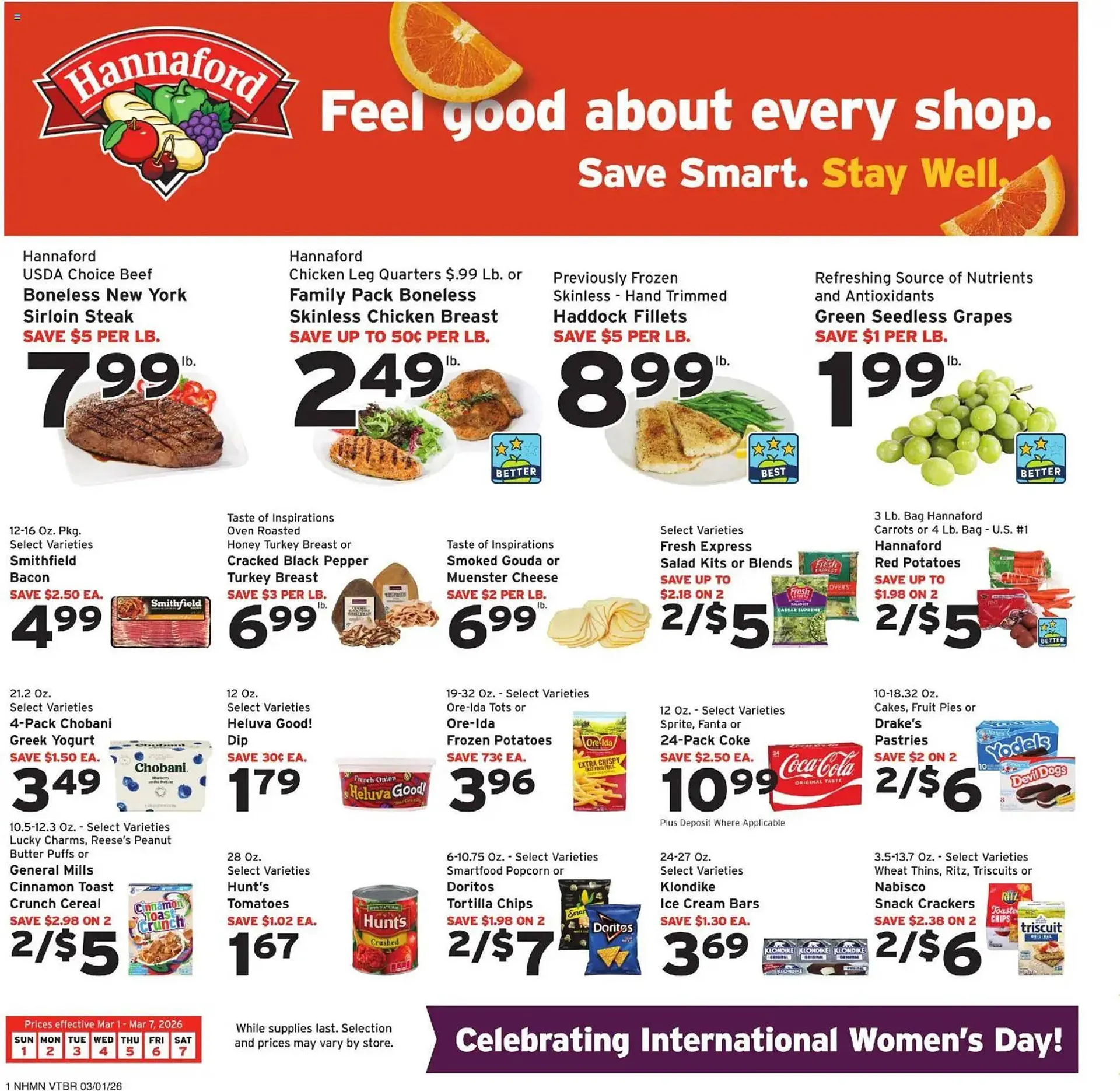 Weekly ad Hannaford flyer from March 1 to March 8 2026 - Page 1