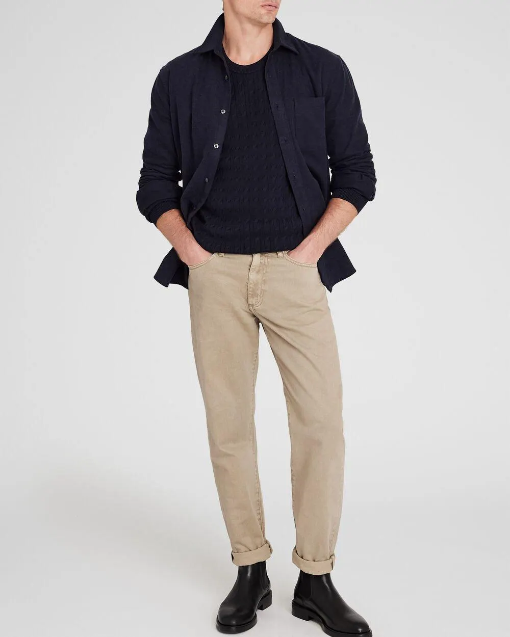 Garment-Dyed Slim-Straight Jeans