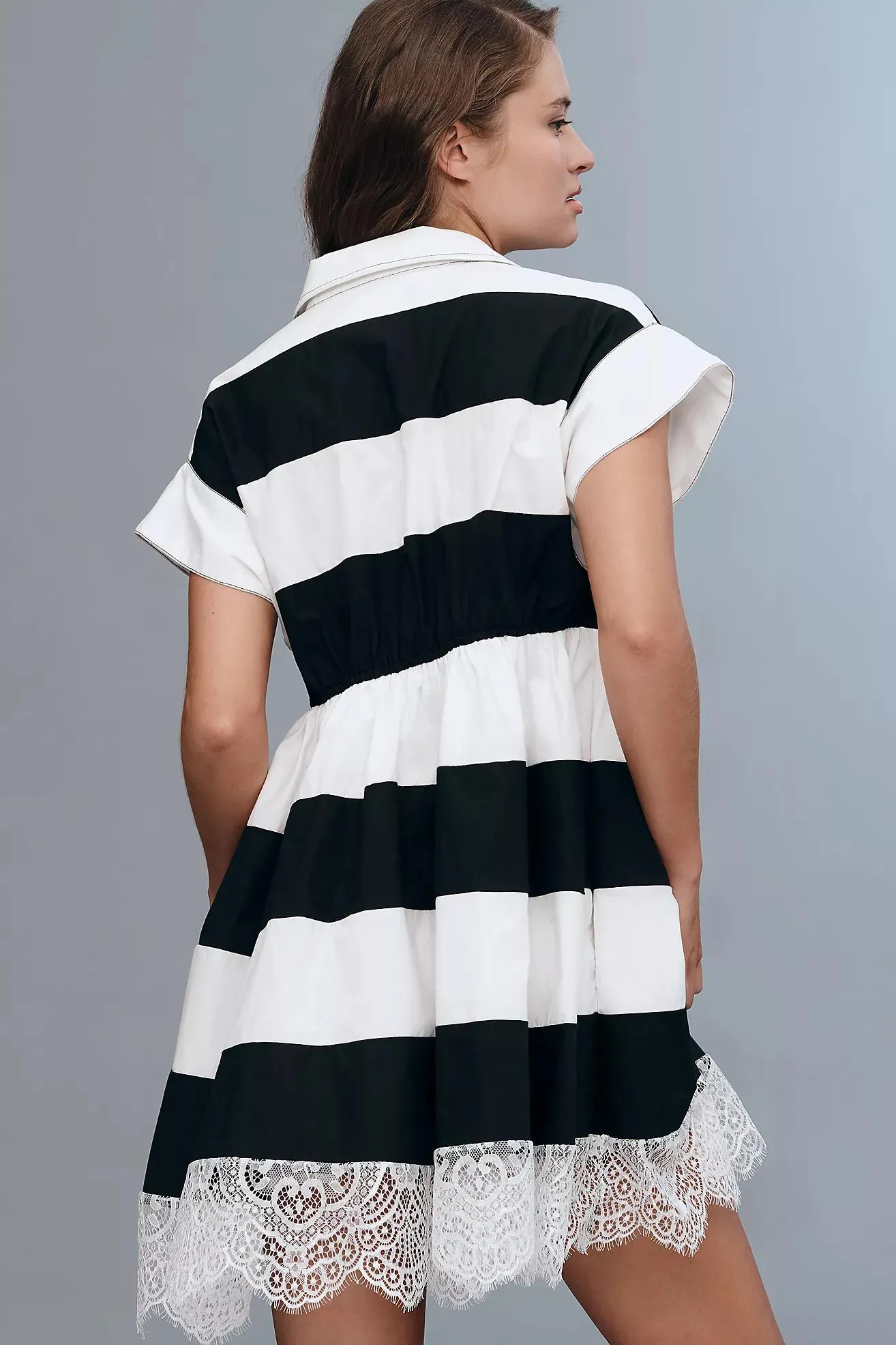 Maeve Short-Sleeve Rugby Swing Mini Dress