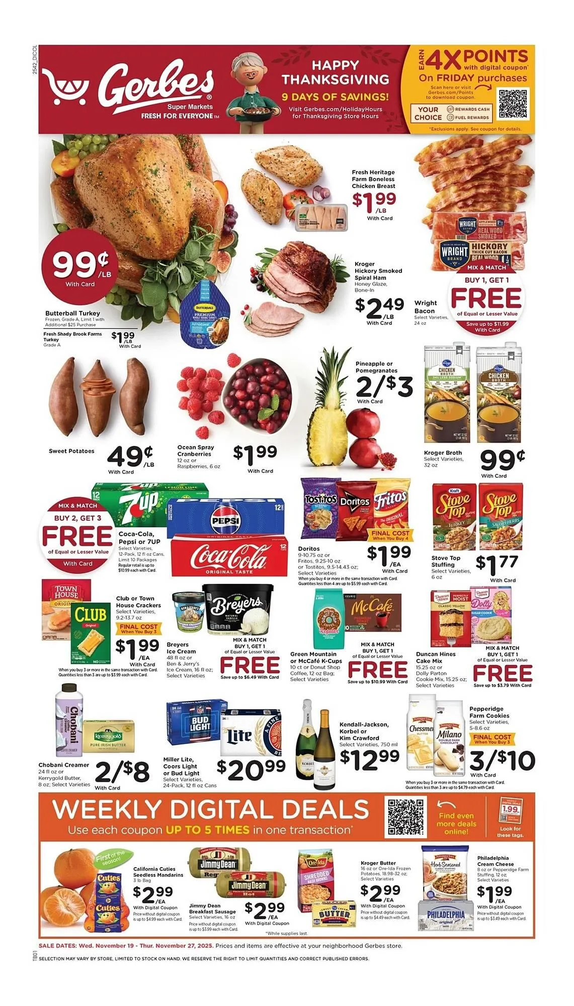 Weekly ad Gerbes weekly ad from November 19 to November 27 2025 - Page 1