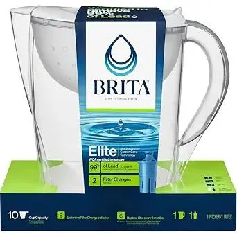 Brita Large 10 Cup Pacifica White Water Filter Pitcher withFilter (36515)