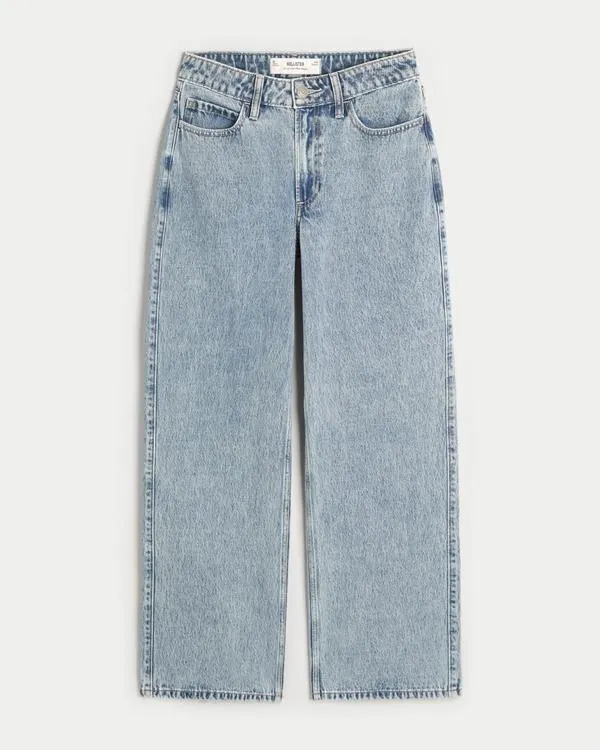 Curvy High-Rise Medium Wash Baggy Jeans