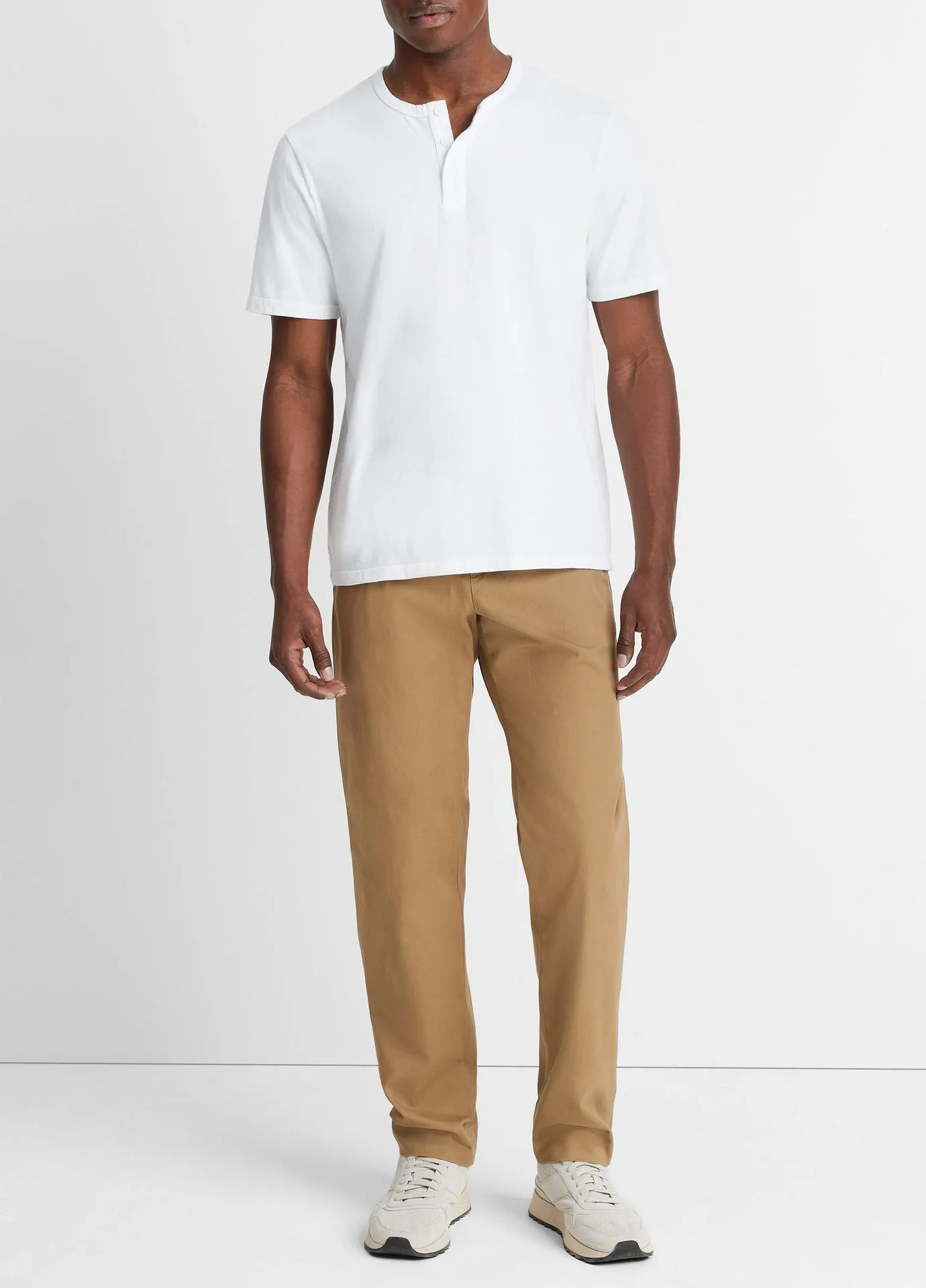 Garment Dye Cotton Short-Sleeve Henley