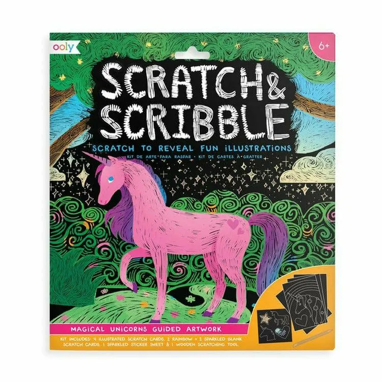 Magical Unicorns Scratch & Scribble Art Kit