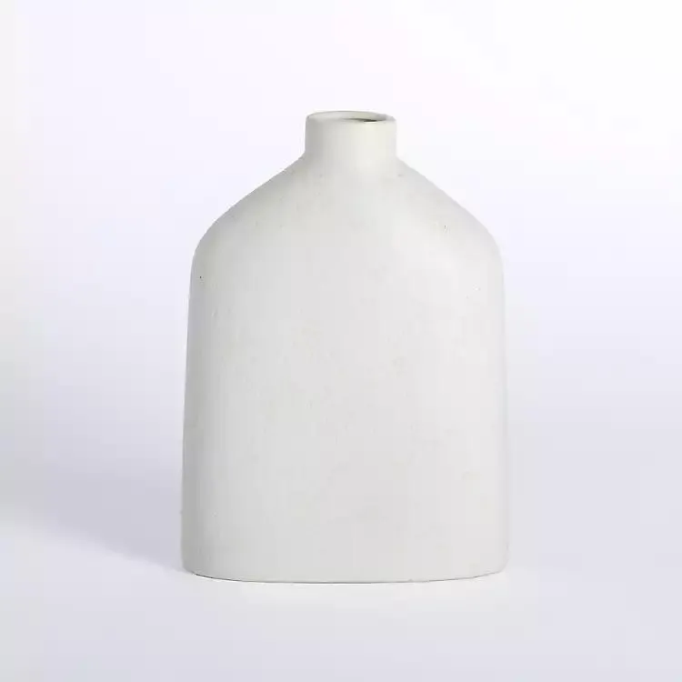 Cream Distressed Ceramic Tabletop Vase, 12 in.