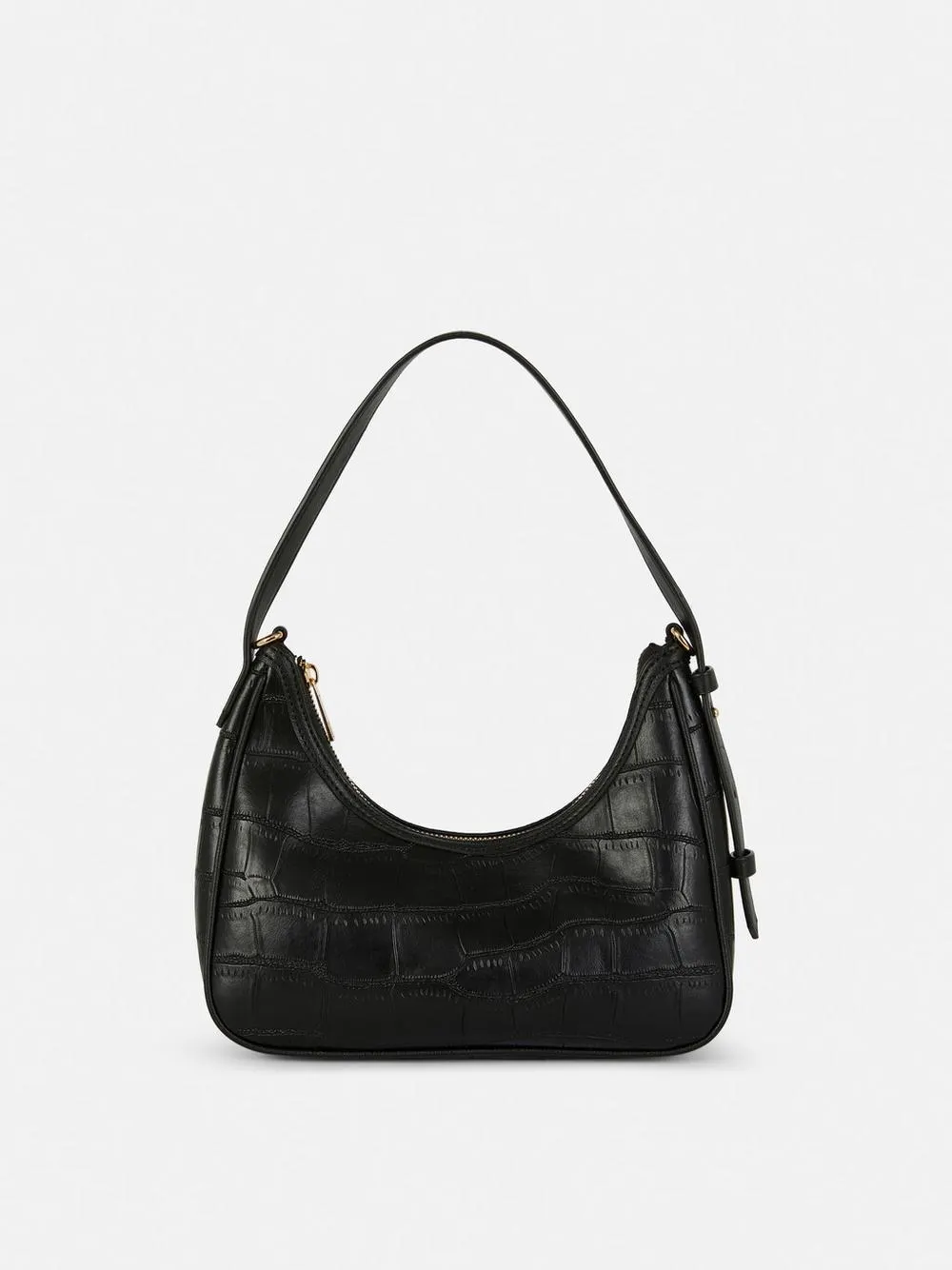 Curved Croc Shoulder Bag