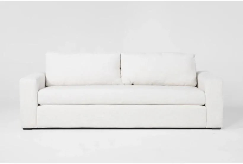 Isabella II Cream Fabric 97" Sofa | Loose Reversible Back