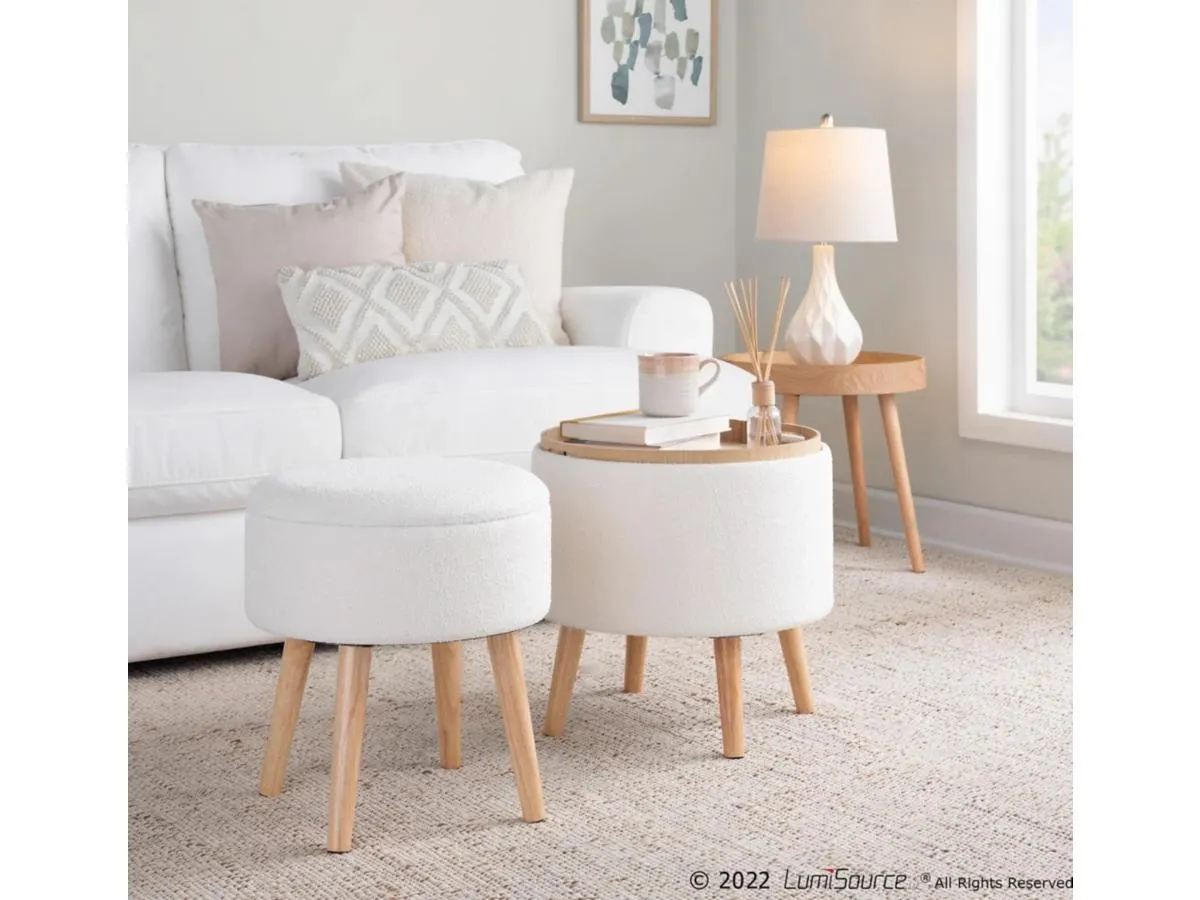 LumiSource Tray Storage Ottoman Set