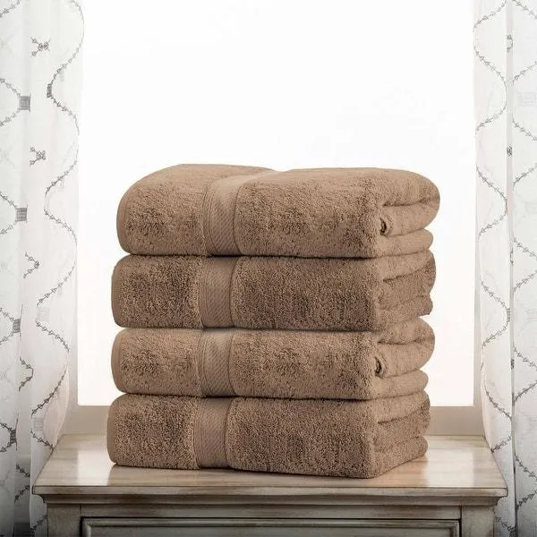Superior Egyptian Cotton Pile Heavyweight Bath Towel Set of 4