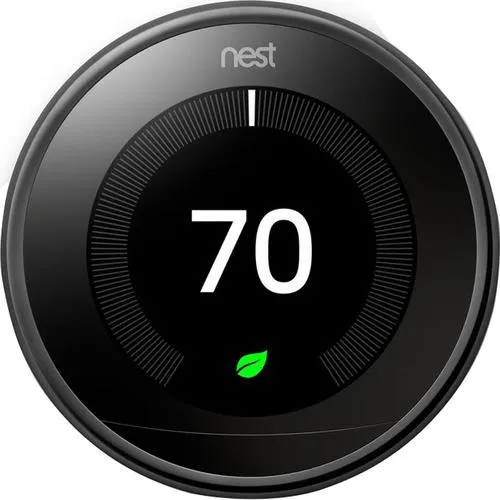Google Nest Learning Thermostat 3rd Gen Smart Thermostat (Mirror Black) T3018US - Open Box