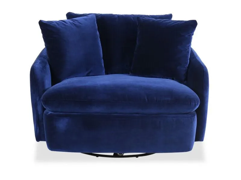 Velvet Swivel Chair - Falkirk Royal Blue