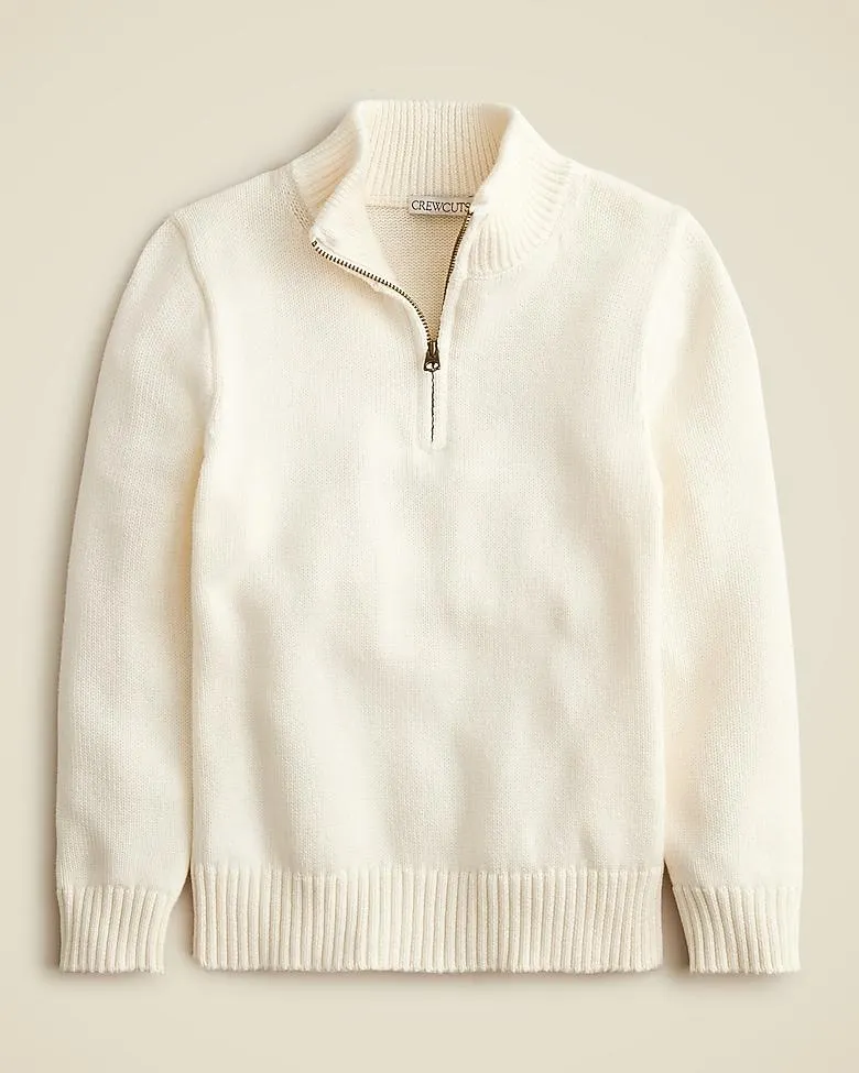 Kids' heritage cotton quarter-zip sweater