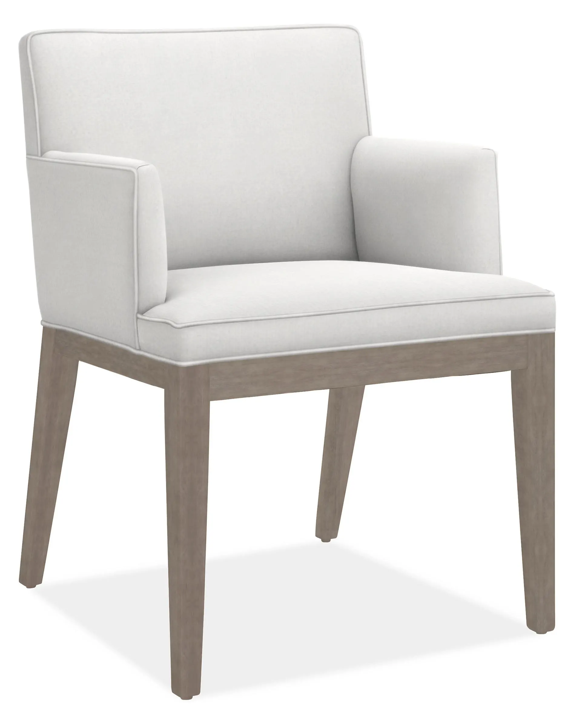 Ansel Arm Chair in View White with Shell Legs