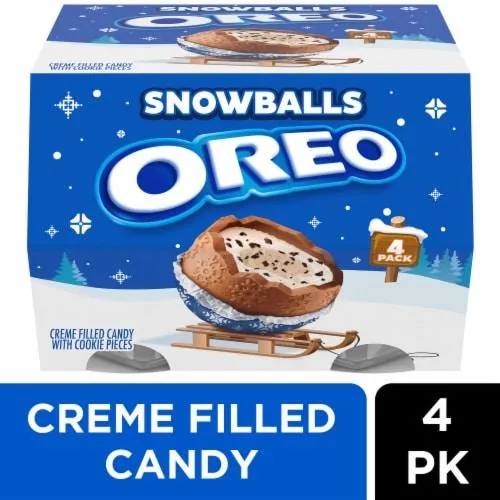 OREO Chocolate Snowballs Creme Filled Holiday Candy with Cookie Pieces