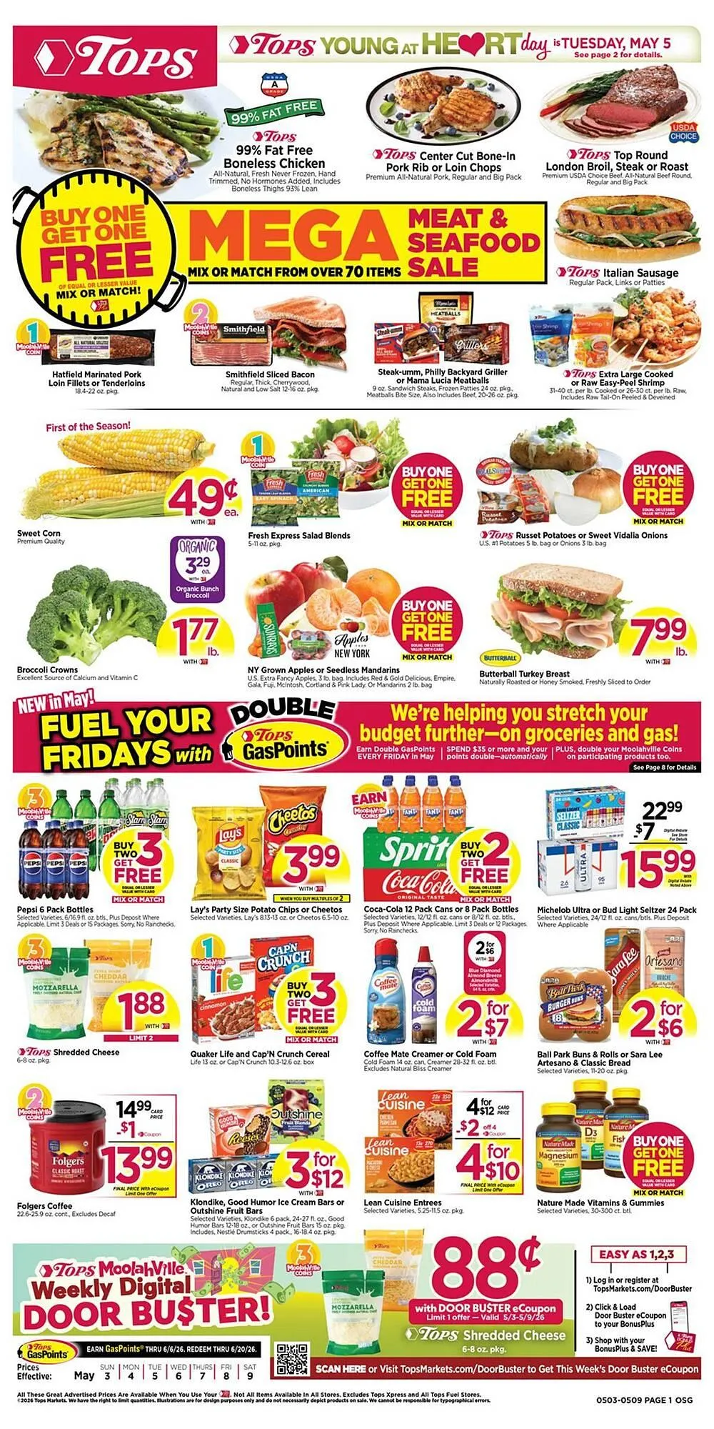 Weekly promotion Tops weekly ad spanning from May 3 to May 9 2026 - Page 1 for Catalogue 365