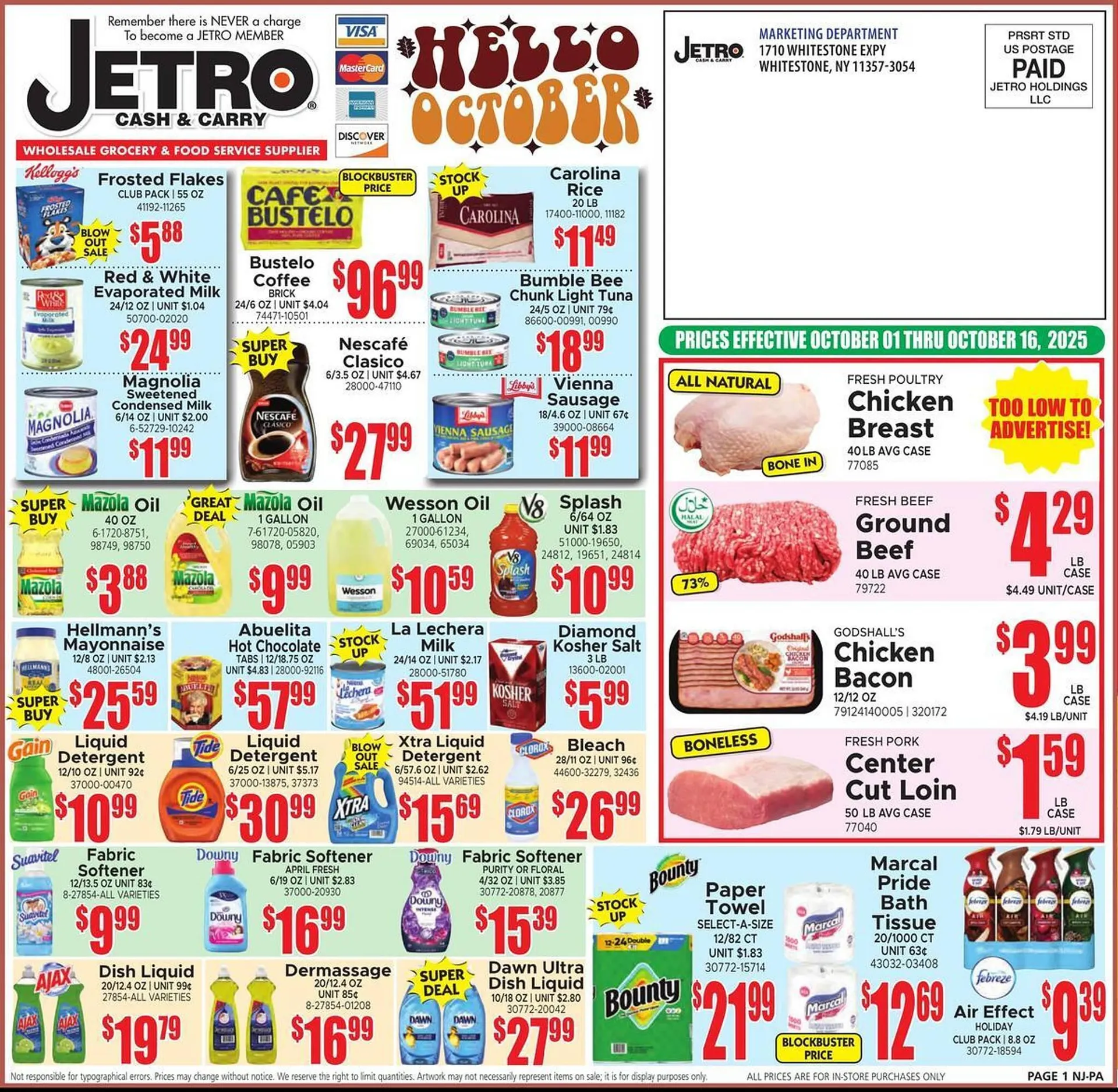 Weekly ad Jetro flyer from October 1 to October 16 2025 - Page 1
