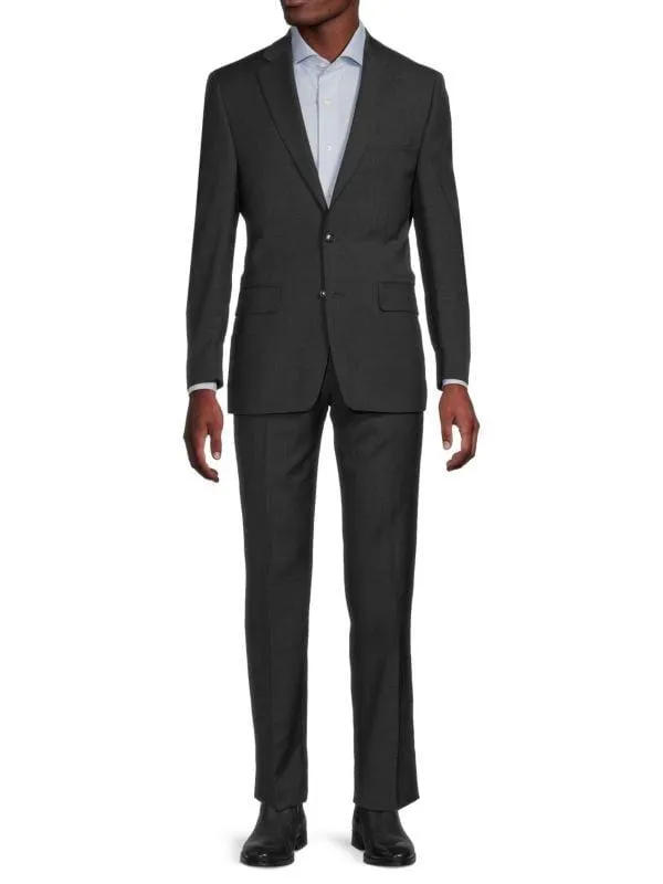 Modern-Fit Checked Wool-Blend Suit