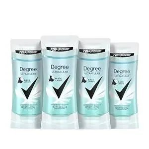 Degree Women's Black+White 4 Count Antiperspirant Balm 2.6 oz - Protects from Deodorant Stains, Fresh Scent, 48H Non-Stop Protection