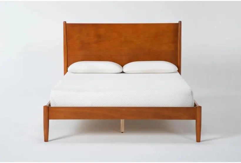Alton Cherry II Queen Wood Platform Bed & Headboard