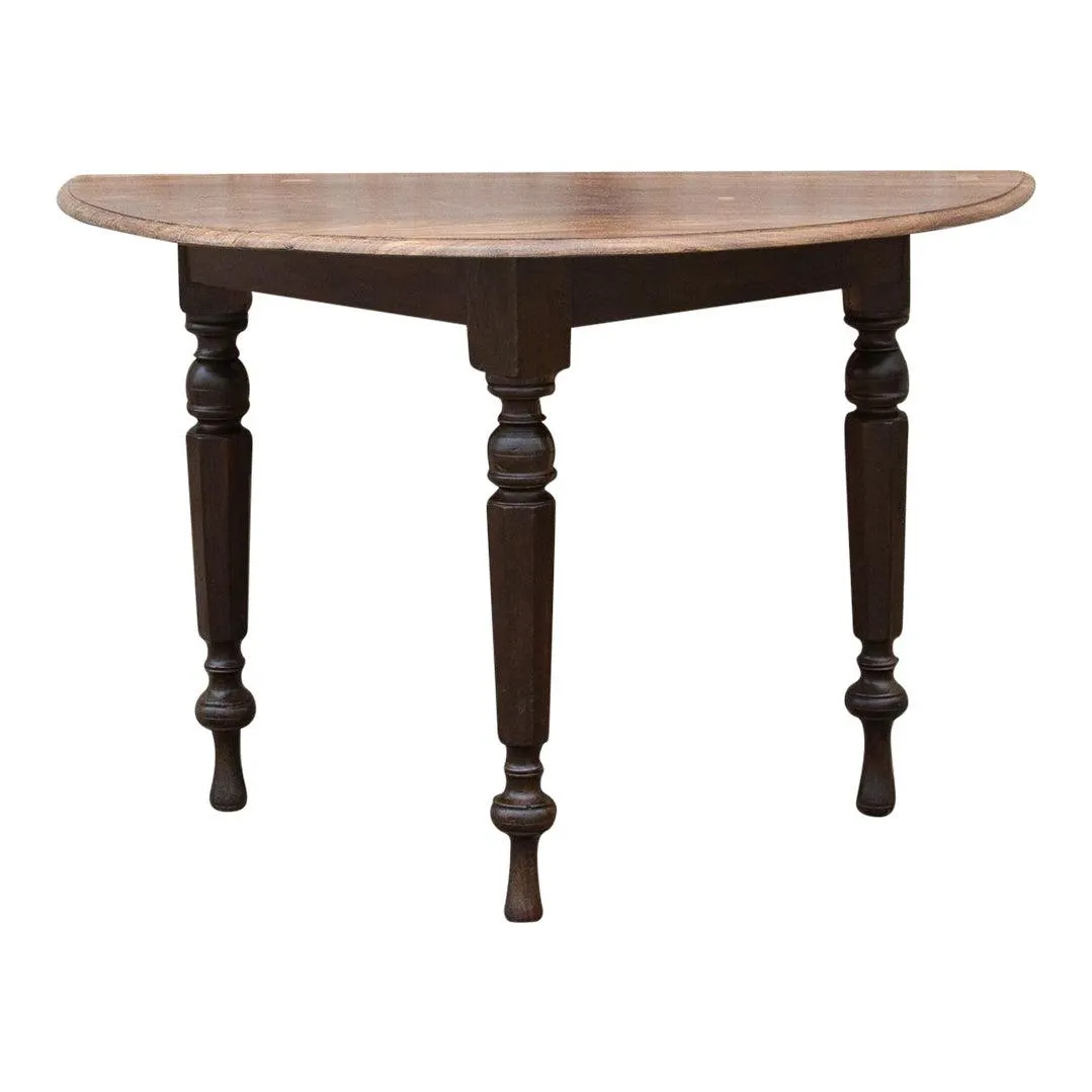 19th C. Colonial Ceylon Demilune Table