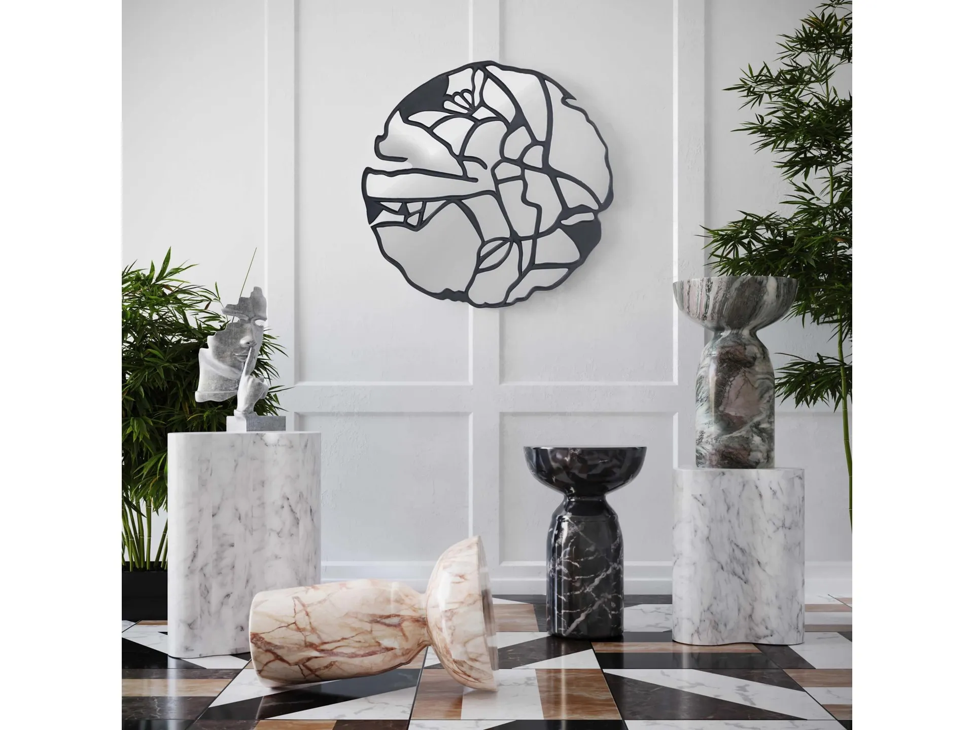 Rue Rue Black Marble Side Table