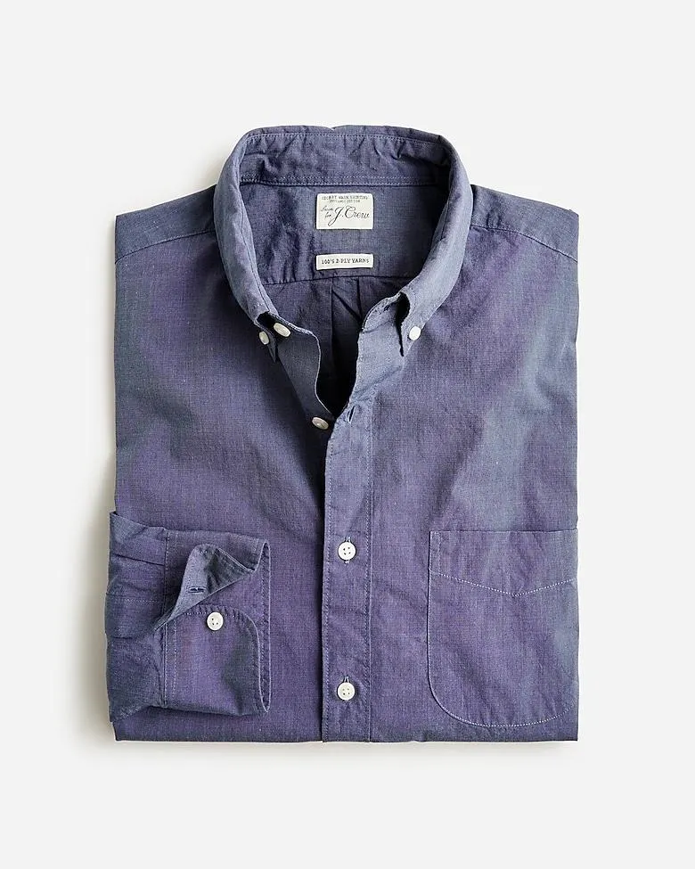 Slim Secret Wash organic cotton poplin shirt