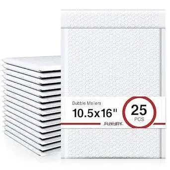 Fuxury White Bubble Mailers 10.5x16 Inch 25 Pack, Self Seal Padded Envelopes Waterproof Shipping Bags, Padded Mailers, Bubble Bags for Mailing, Packaging, Small Business, #5