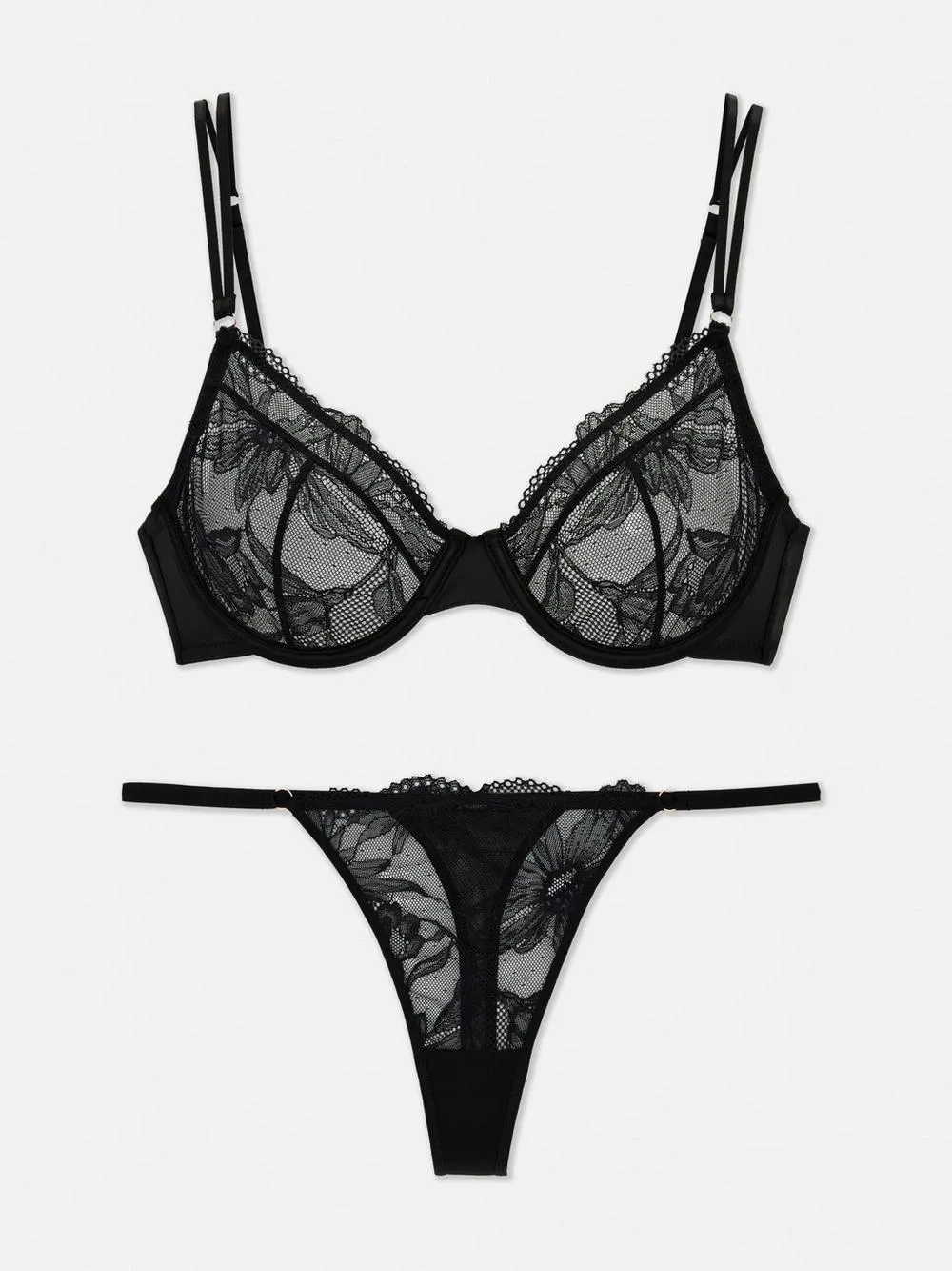 Scalloped Non-Padded Underwear Set