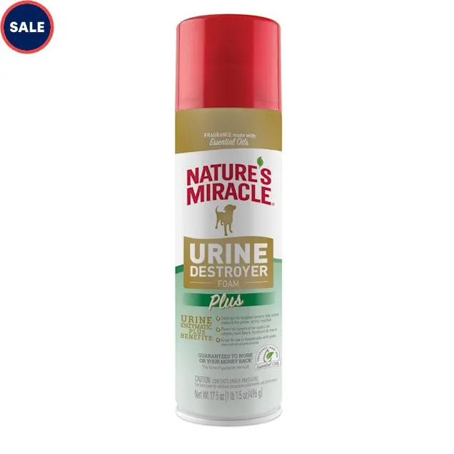 Nature's Miracle Urine Destroyer Plus Foam, Stain & Odor Remover for Dogs, 17.5 fl. oz.