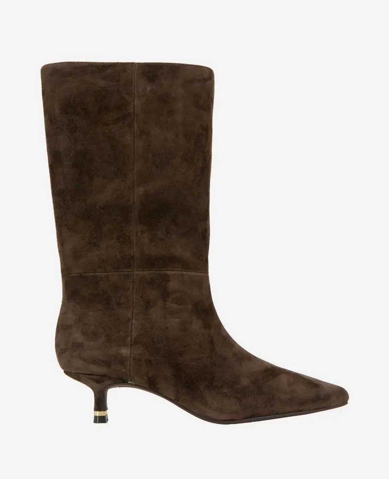 Meryl Suede Bootie - CHOCOLATE SUEDE