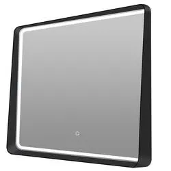 Tuscany® 30"W x 32"H Black Framed LED Lighted Mirror with Defogger and Integrated Shelf