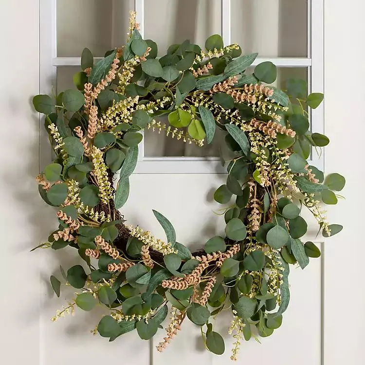Heather Wheat and Eucalyptus Wreath