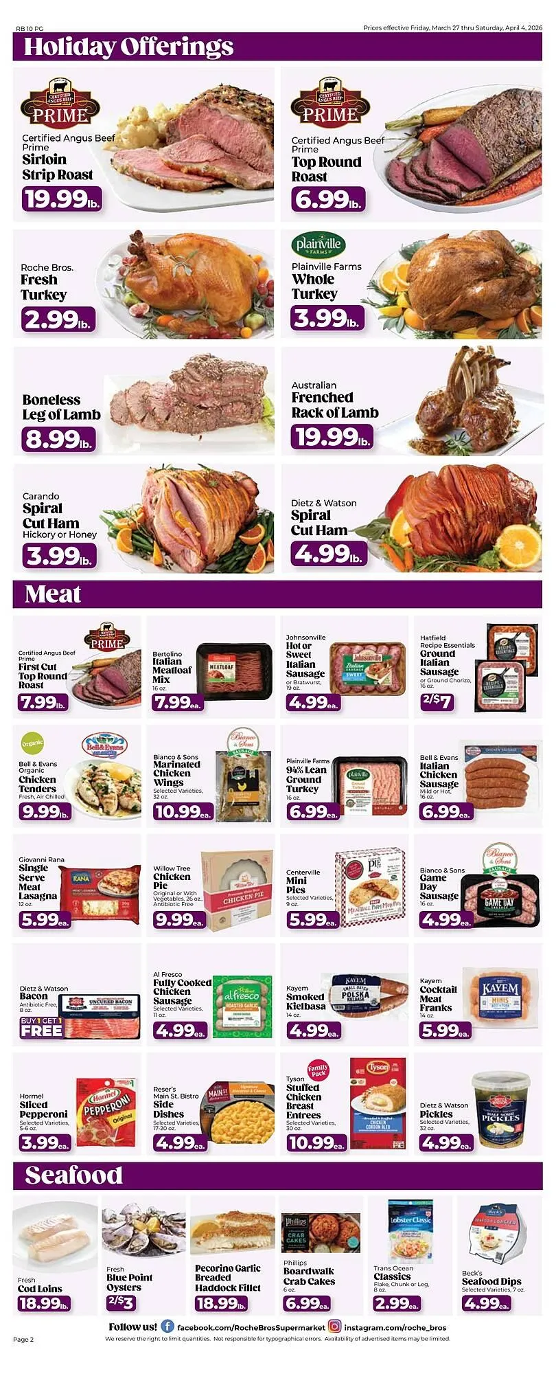 Weekly promotion Roche Bros weekly ad spanning from March 31 to April 4 2026 - Page 2 for Catalogue 365