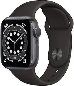 Apple Watch Series 6 (GPS + Cellular, 44mm) - Space Gray Aluminum Case with Black Sport Band (Renewed)