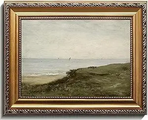 Vintage Gold Framed Fall Landscape Canvas Wall Art - Rustic Farmhouse Decor, Framed Wall Decor for Living Room, Bedroom, Office & Bathroom Vintage Home Decor - 9x12Inch