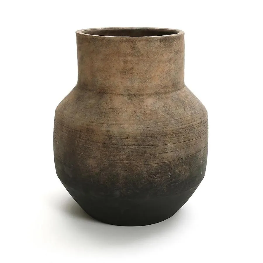 LuxenHome Brown Clay Modern Vase
