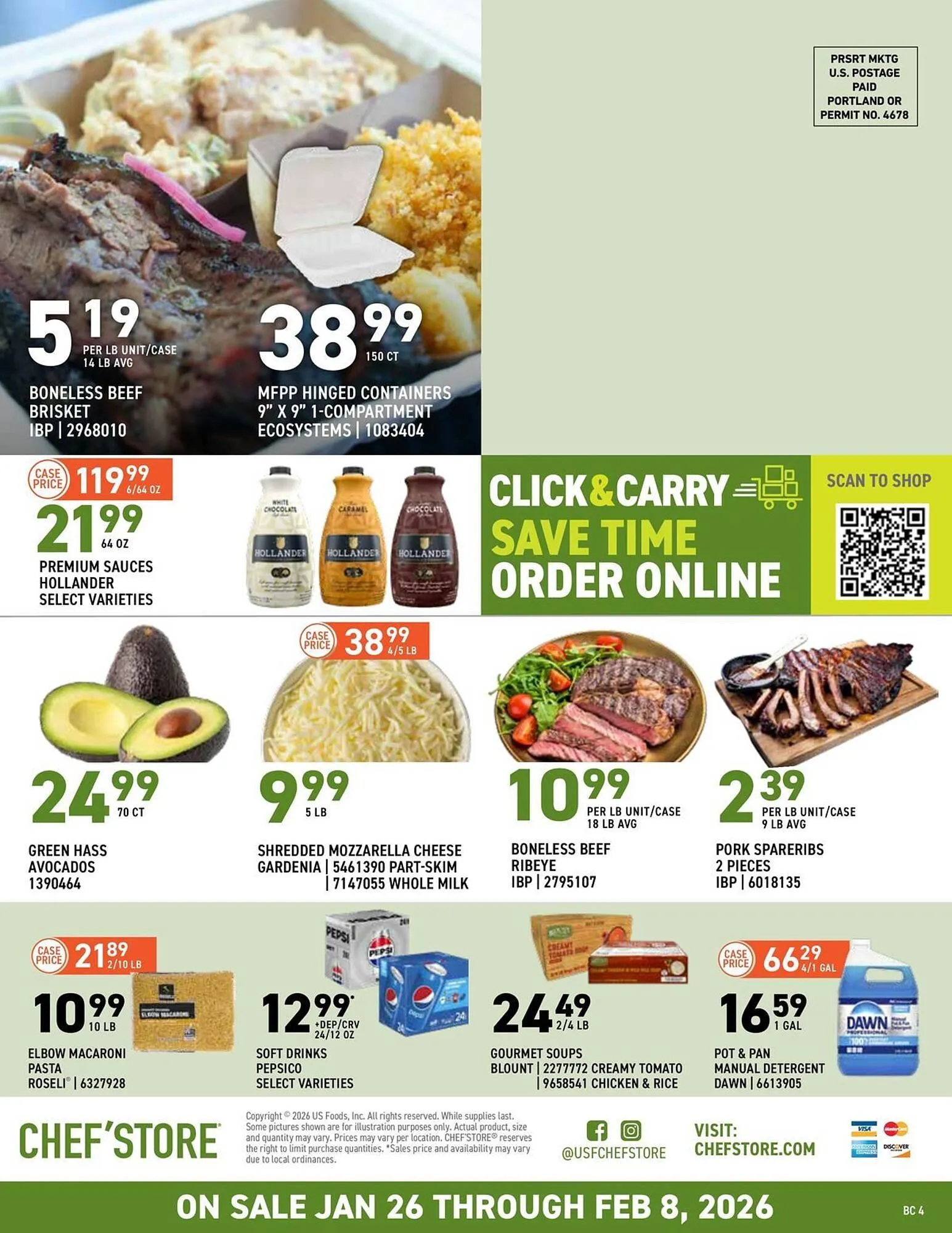 Weekly promotion US Foods Chef's Store weekly ad spanning from January 26 to February 8 2026 - Page 4 for Catalogue 365