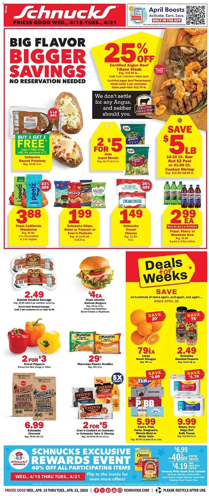 Weekly promotion Schnucks weekly ad spanning from April 15 to April 21 2026 - Page 1 for Catalogue 365