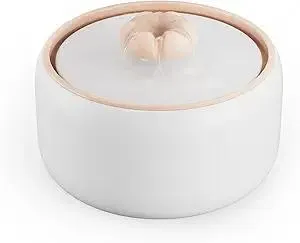 WOPET Ceramic Cat Water Fountain W03 Lite，3L/101oz Ceramic Pet Fountain，Automatic Water Fountain for Cats & Dogs, Fashion Cat Fountain with Ultra-Quiet Pump and Filter & Sponge White Orange