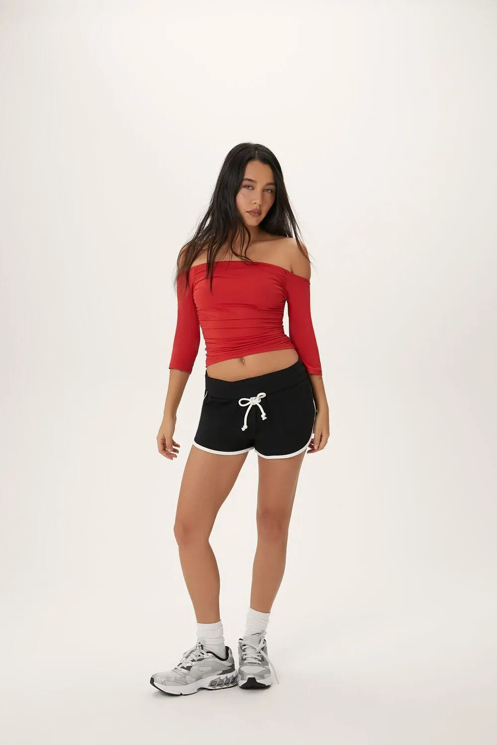 French Terry Drawstring Ringer Shorts