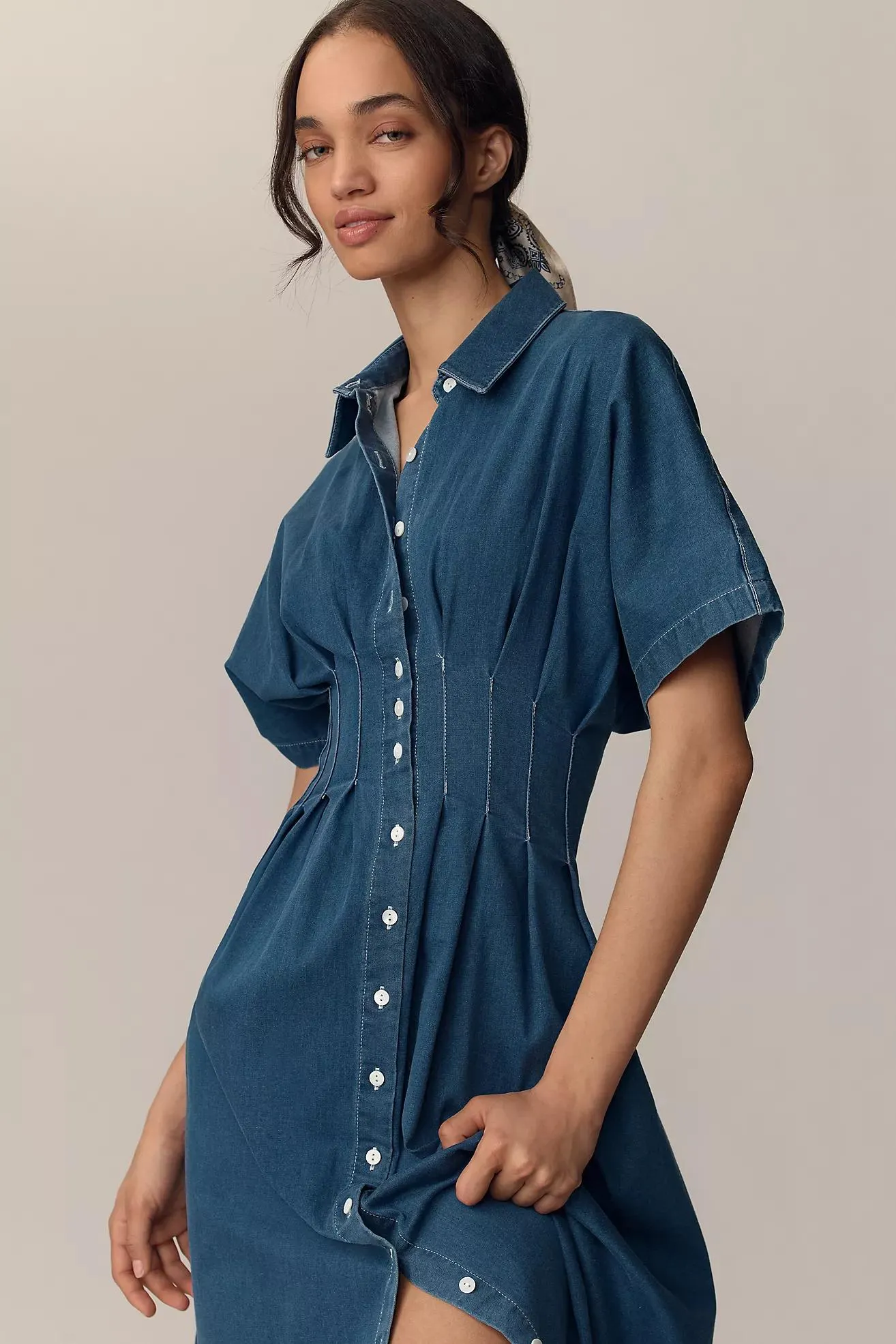 The Tobie Denim Shirt Dress by Exquise