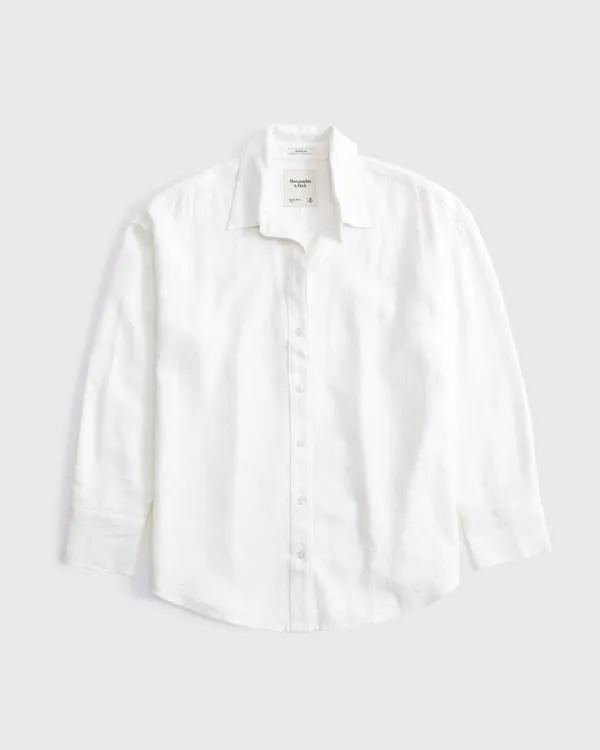 Oversized Linen-Blend Shirt