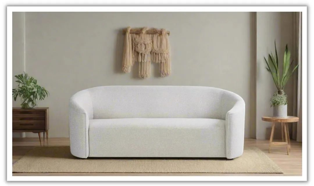 Universal Furniture Serenity 3-Seater Fabric Sofa in White