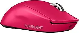 Logitech G PRO X Superlight 2 Lightspeed Wireless Gaming Mouse, Lightweight, LIGHTFORCE Hybrid Switches, Hero 2 Sensor, 32,000 DPI, 5 Programmable Buttons, USB-C Charging, PC & Mac - Magenta (Renewed)