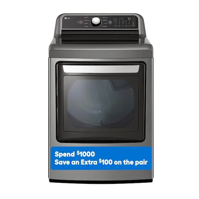 LG EasyLoad 7.3-cu ft Smart Electric Dryer (Graphite Steel) ENERGY STAR